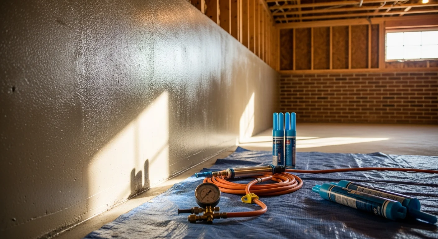Polyurethane foam waterproofing injection application